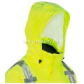 Men's Yellow Waterproof Insulated Hi-Vis Hooded Jacket